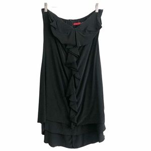 NEW LinQ Los Angeles Black Silk Strapless Dress S